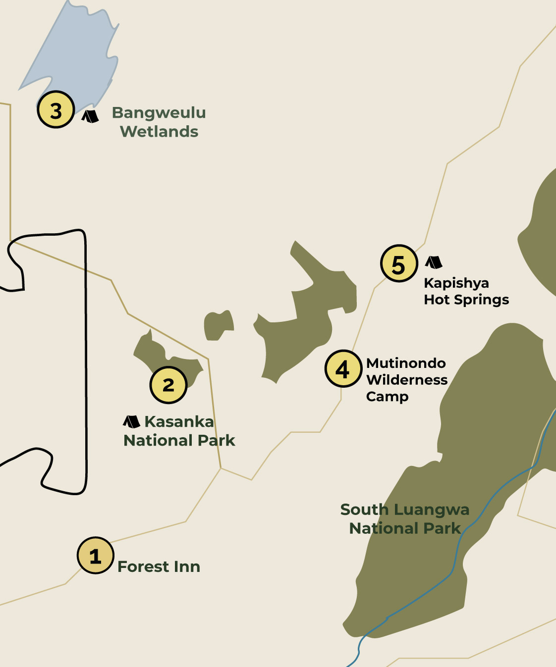 Northern Zambia Route Map